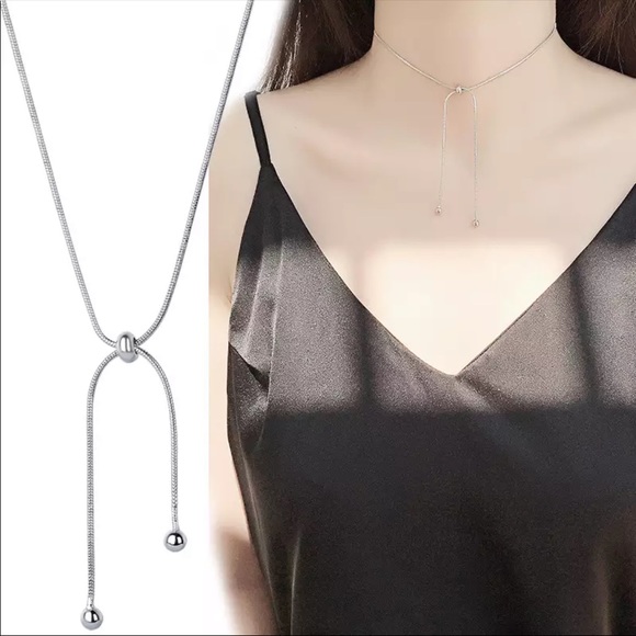 🌟 Sterling Silver 925 Adjustable Necklace Choker - Picture 3 of 3